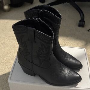 Black Mini Cowboy Boots